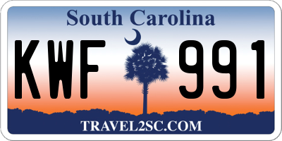 SC license plate KWF991