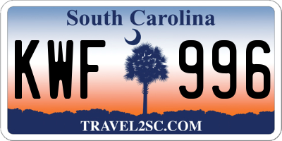 SC license plate KWF996