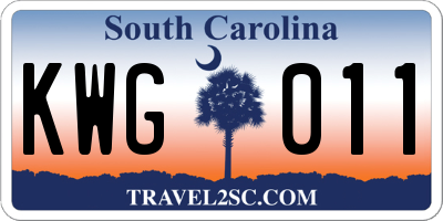 SC license plate KWG011