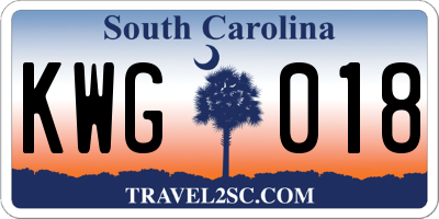 SC license plate KWG018