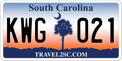 SC license plate KWG021