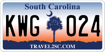 SC license plate KWG024