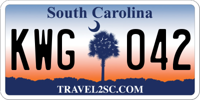 SC license plate KWG042