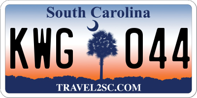 SC license plate KWG044