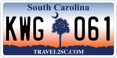 SC license plate KWG061