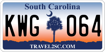 SC license plate KWG064