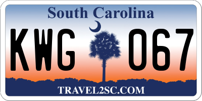 SC license plate KWG067