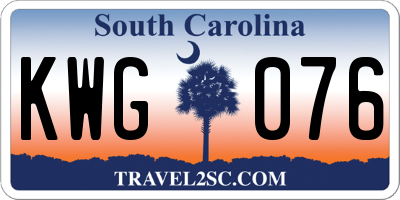SC license plate KWG076