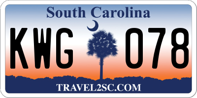 SC license plate KWG078