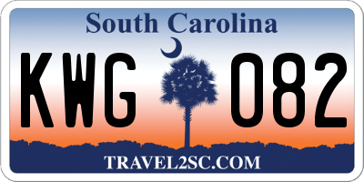 SC license plate KWG082