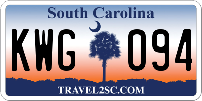 SC license plate KWG094