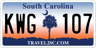 SC license plate KWG107