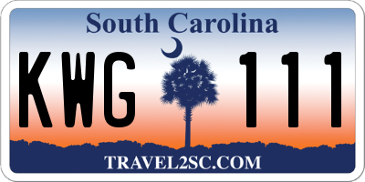 SC license plate KWG111