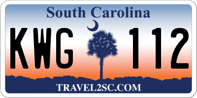 SC license plate KWG112