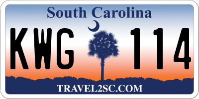 SC license plate KWG114
