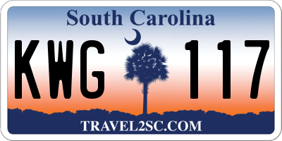 SC license plate KWG117