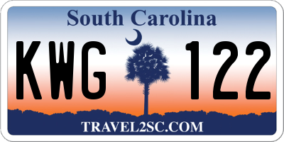 SC license plate KWG122
