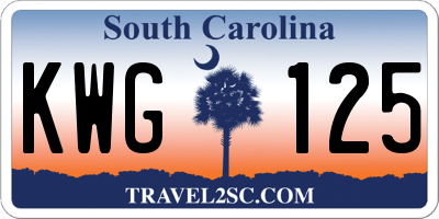 SC license plate KWG125