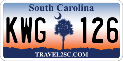 SC license plate KWG126