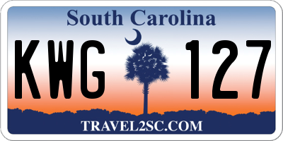 SC license plate KWG127