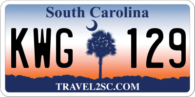 SC license plate KWG129