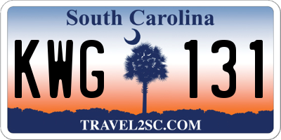 SC license plate KWG131