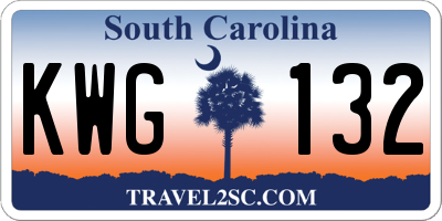 SC license plate KWG132