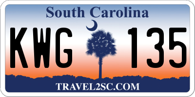 SC license plate KWG135