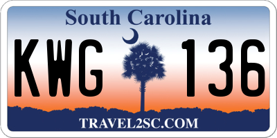 SC license plate KWG136