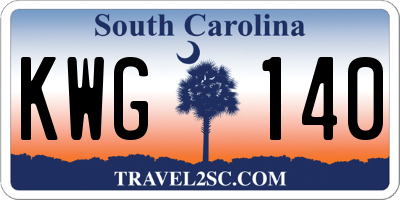 SC license plate KWG140