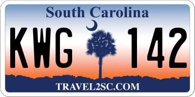 SC license plate KWG142