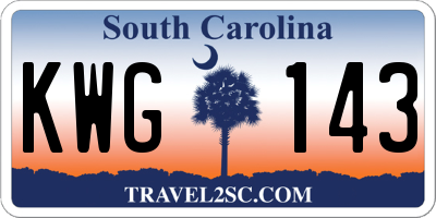 SC license plate KWG143