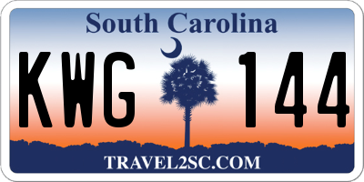 SC license plate KWG144