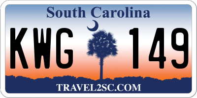 SC license plate KWG149