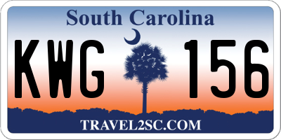 SC license plate KWG156