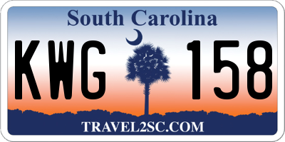 SC license plate KWG158