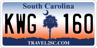 SC license plate KWG160