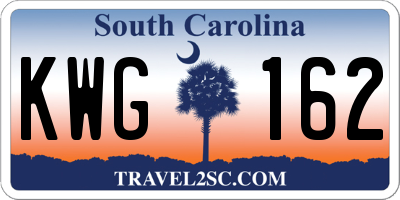 SC license plate KWG162
