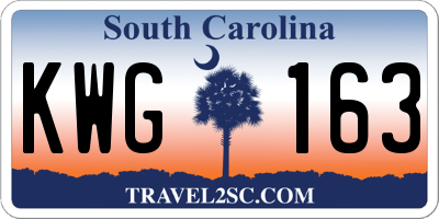 SC license plate KWG163