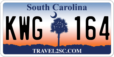 SC license plate KWG164