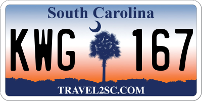 SC license plate KWG167