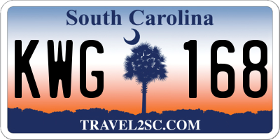SC license plate KWG168
