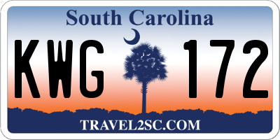 SC license plate KWG172