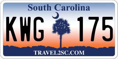 SC license plate KWG175