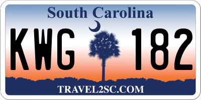 SC license plate KWG182