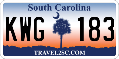 SC license plate KWG183