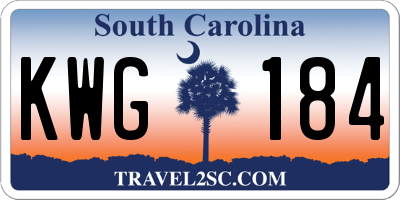SC license plate KWG184