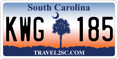 SC license plate KWG185