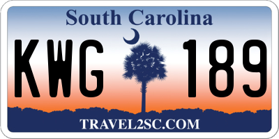 SC license plate KWG189
