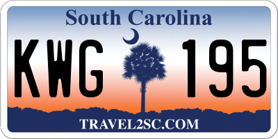 SC license plate KWG195